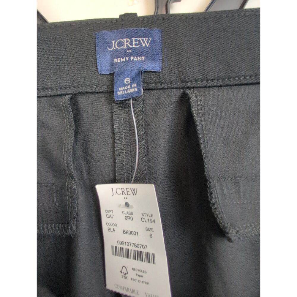 New J.Crew Remy wide leg trouser pants Size 6 Black Minimal Classic Full Length - Picture 3 of 9